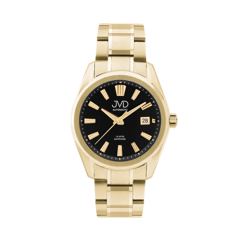 JVD Pánské zlacené vodotěsné hodinky se safírovým sklem automaty JVD JE1011.3