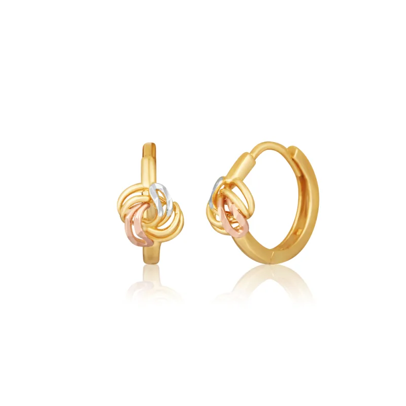 JVD Dámské zlaté kruhové náušnice z bílého, růžového a žlutého zlata ryz. 585/1000 ZE0952XJ81-4000