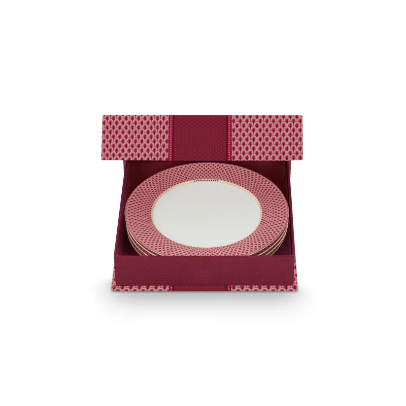 Pip Studio Flower Festival Oriental sada 4 ks talířů Ø26,5cm, růžová