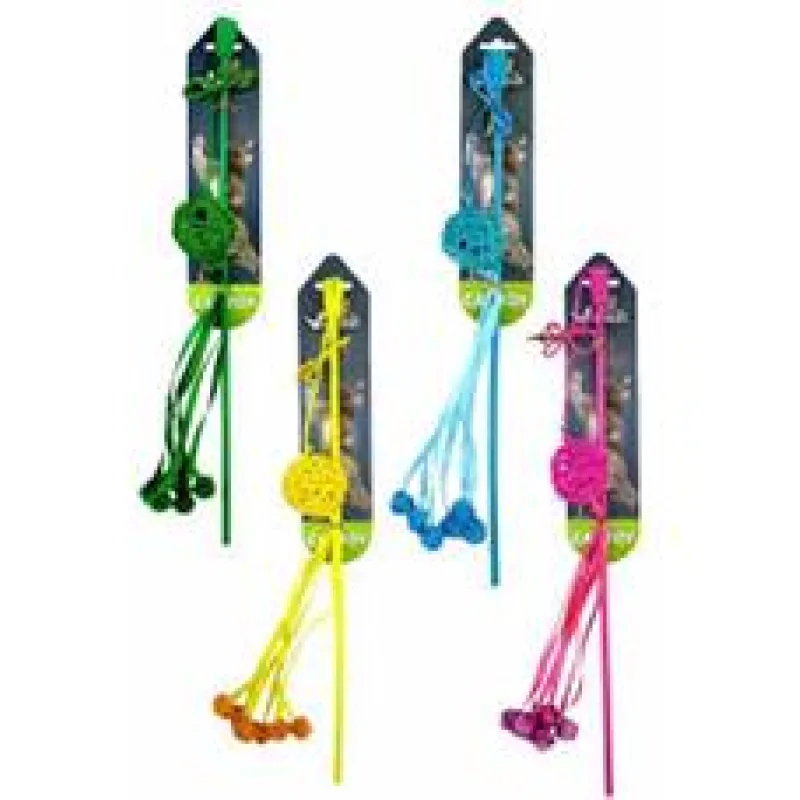 Hračka kočka - rybářský prut s balónky 1 ks