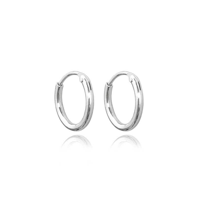 MINET Stříbrné náušnice KRUHY 1 cm JMAN0136SE10