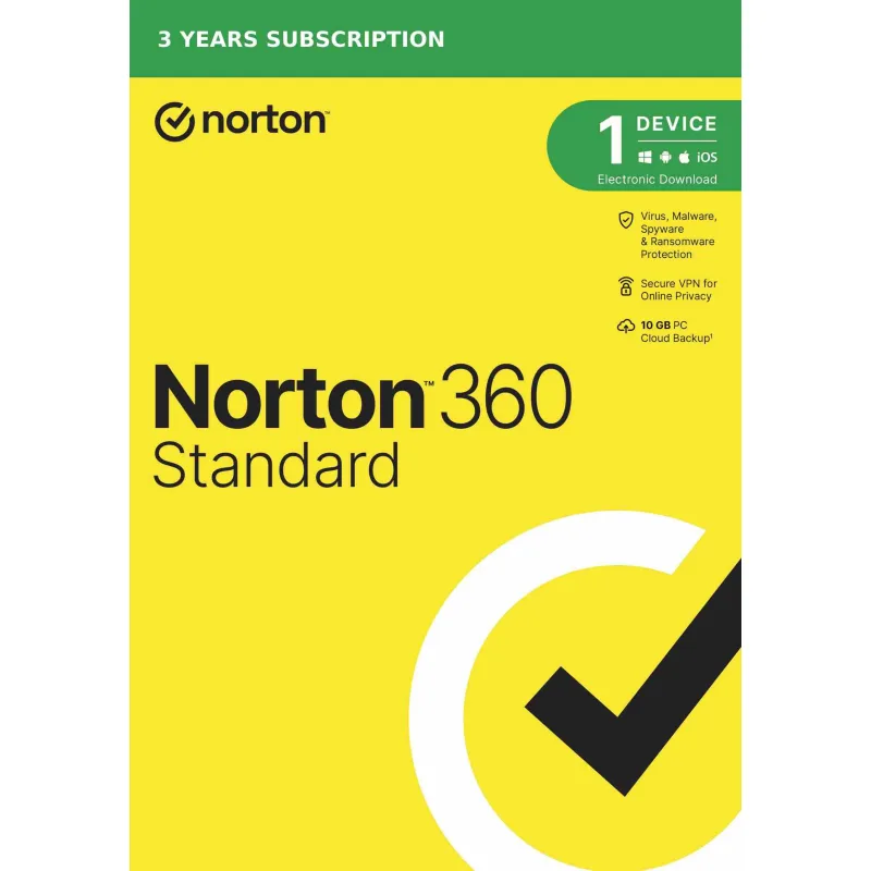 NORTON 360 STANDARD 10 GB + VPN 1 používateľ pre 1 zariadenie na 3 roky…