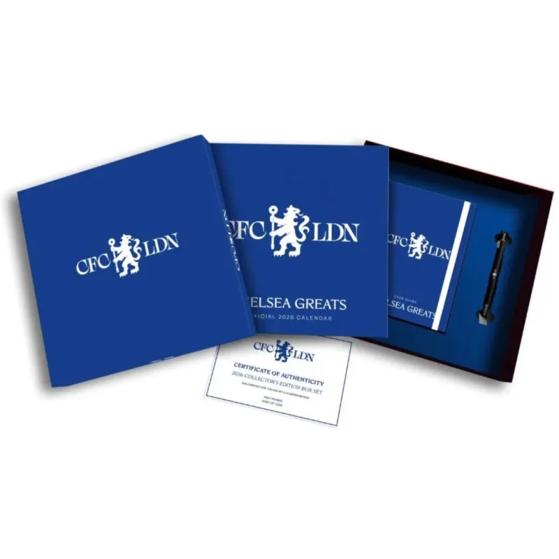 Chelsea FC darčeková sada 2026 - kalendár + diár + pero - SKLADOM
