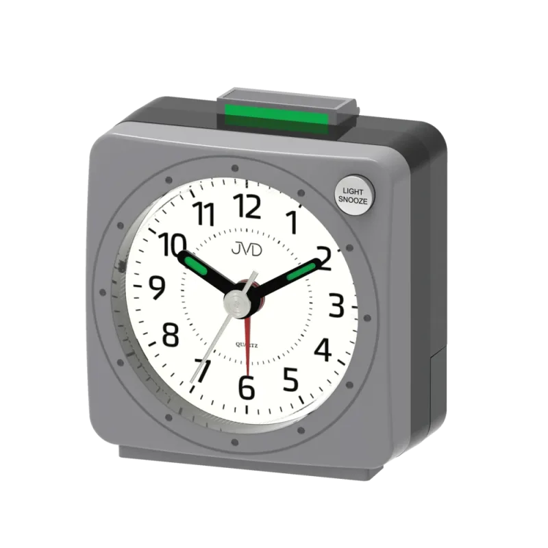 JVD Šedý nejlevnější baterkový budík JVD SR220.14 s osvětlením