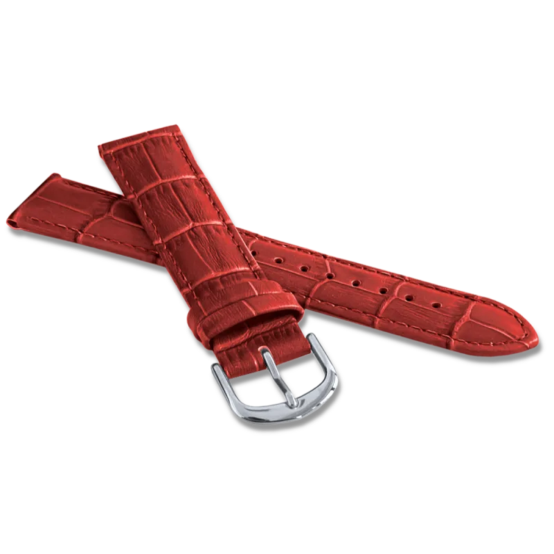 Červený prošitý řemínek CROCO - 20 BSIUR20