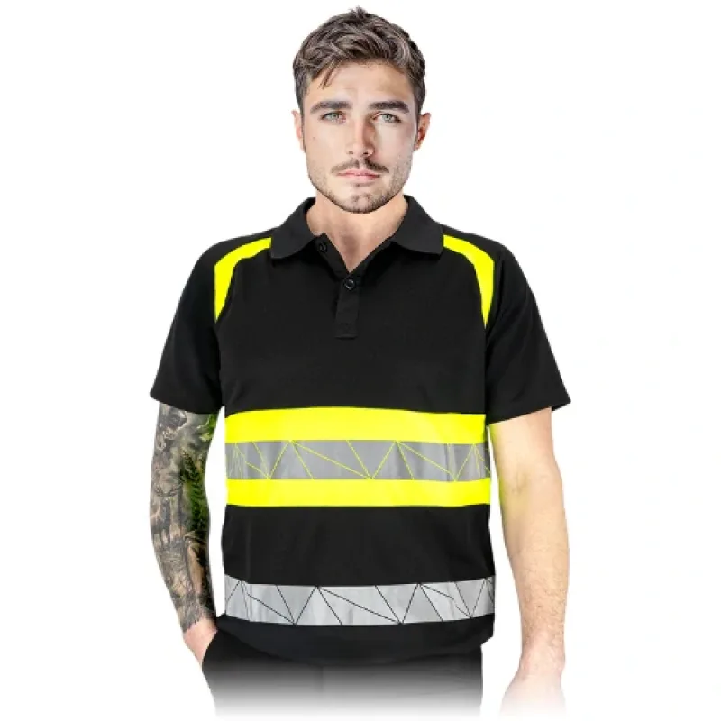 Leber&Hollman RAUTEX PS Polo Tričko HI-VIS Black/Yellov