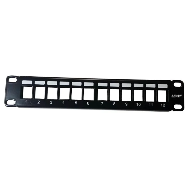 10" modulární stíněný patch panel LEXI-Net 12port, černý PATCHP12PNEOU/F