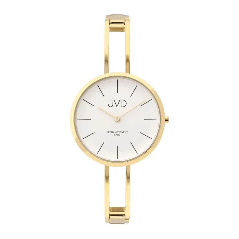 Zlacené dámské elegantní šperkové náramkové hodinky JVD J4188.2