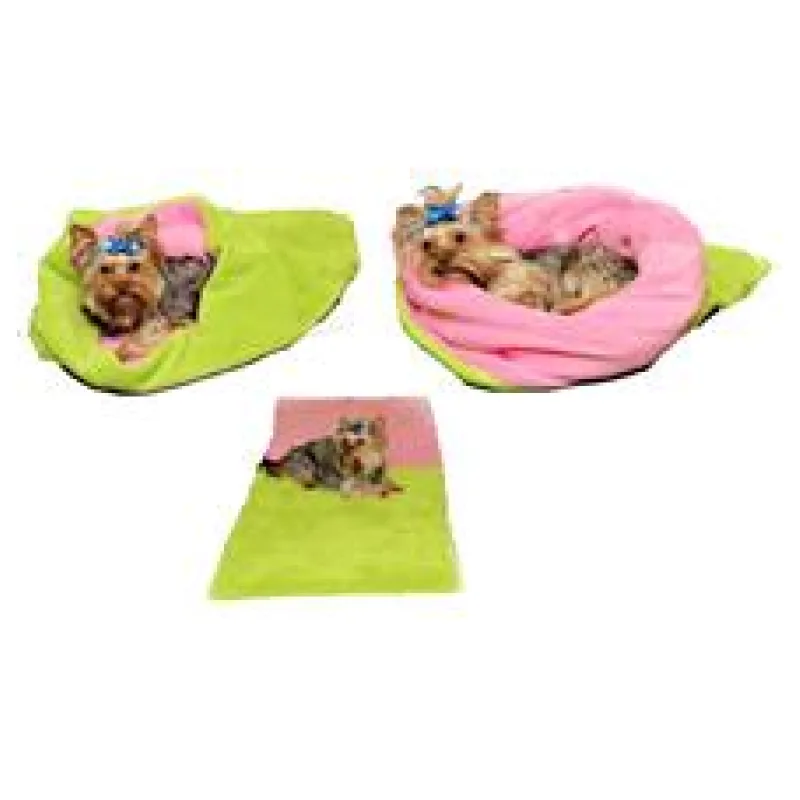Marysa pelíšek 3v1 pro psy, světle zelený/růžový, velikost XL