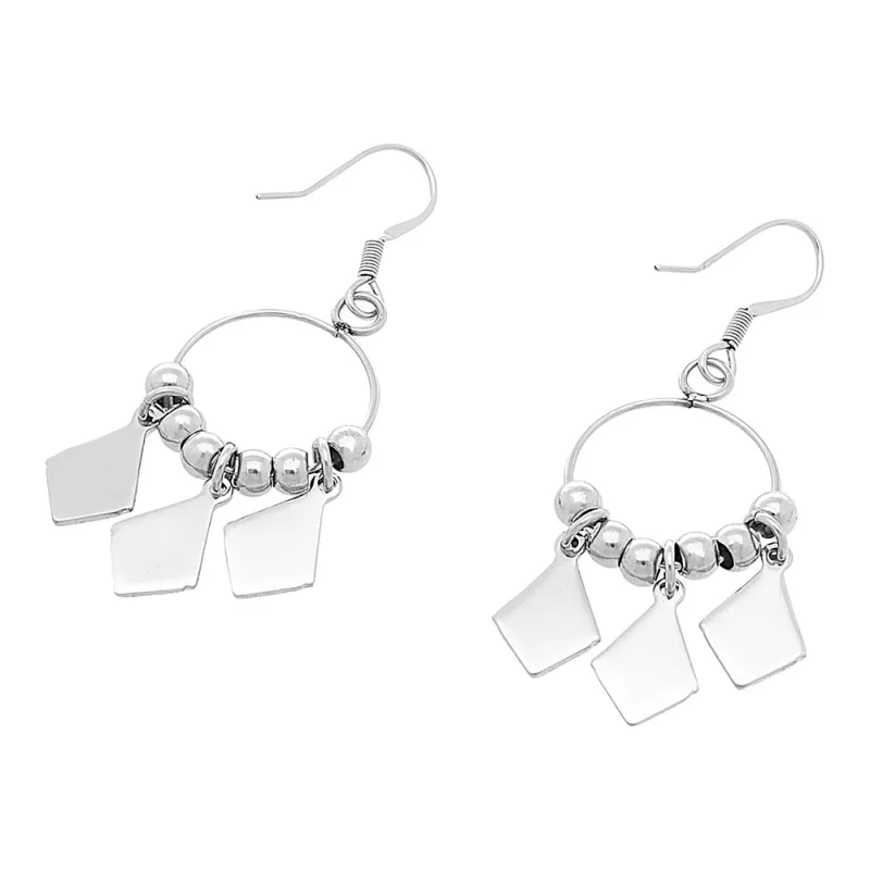 MPM Dámské visací ocelové nerezové náušnice 6935 - stříbrné barvy SER.6935