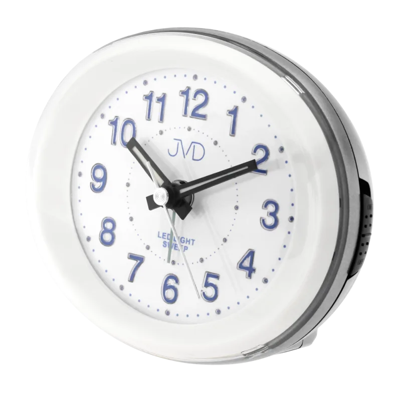 JVD Stříbrný šedý bateriový svítící LED budík JVD sweep SRP810.12