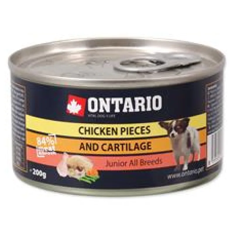Konzerva ONTARIO Junior Chicken Pieces + Cartilage 6x200g