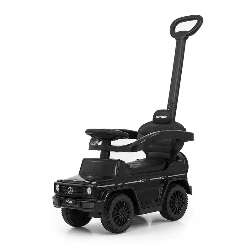 Detské odrážadlo s vodiacou tyčou MERCEDES G350d Milly Mally čierne