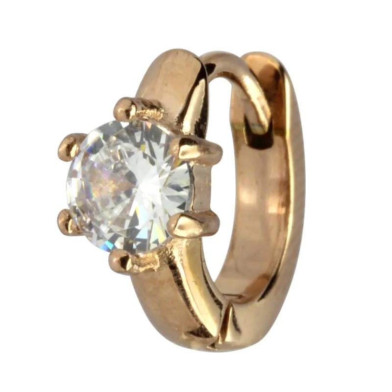 JVD Dámská ocelová rose gold záušnice se zirkonem SSSE0009XI9RO00