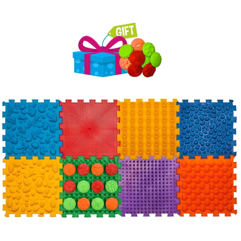 Masážna podložka Ortek Mix Puzzles, 8 dielikov + bezplatné vzory