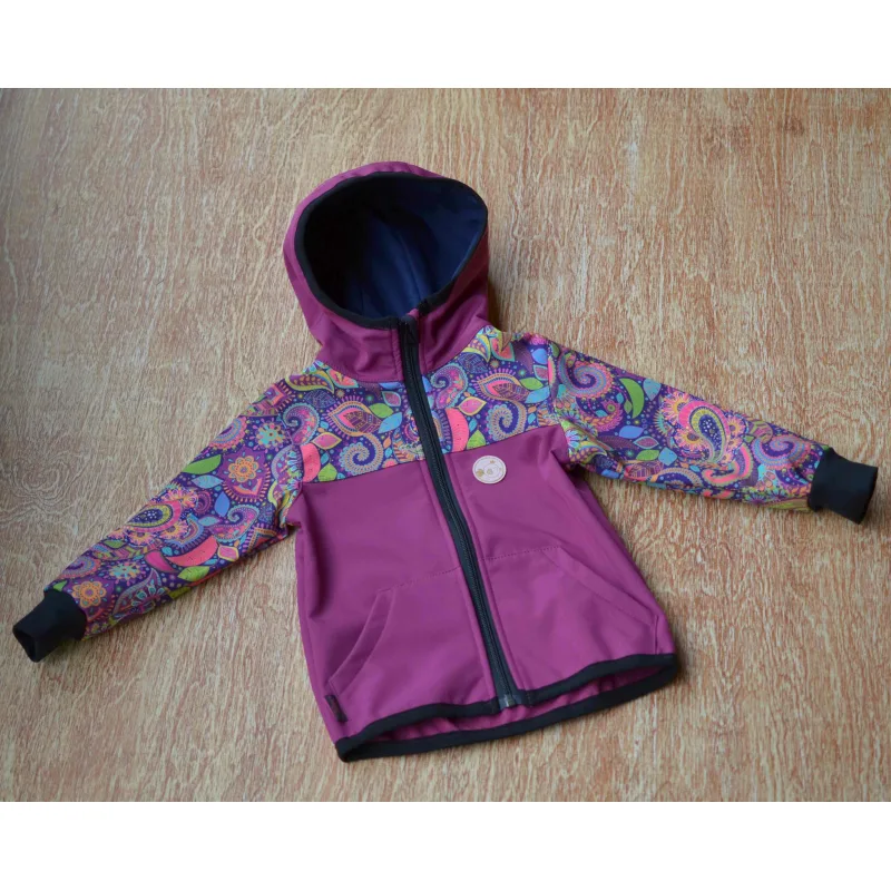 Softshellová bunda - fuchsia/kašmír, 122-134