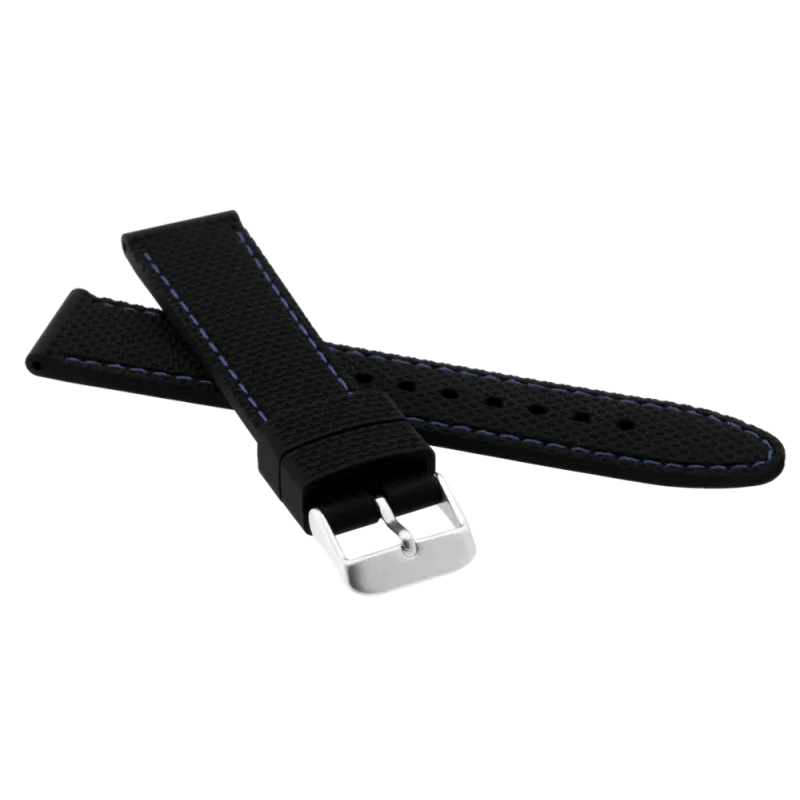 JVD Pánský černý silikonový řemínek na hodinky RP 111/20