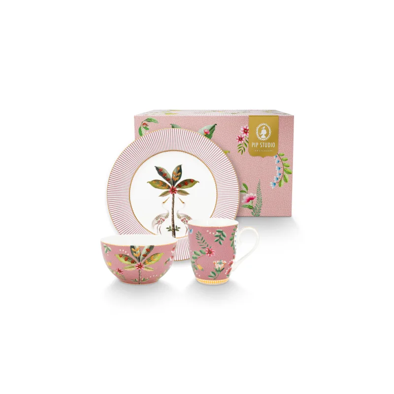 Pip Studio La Majorelle snídaňová sada, růžová