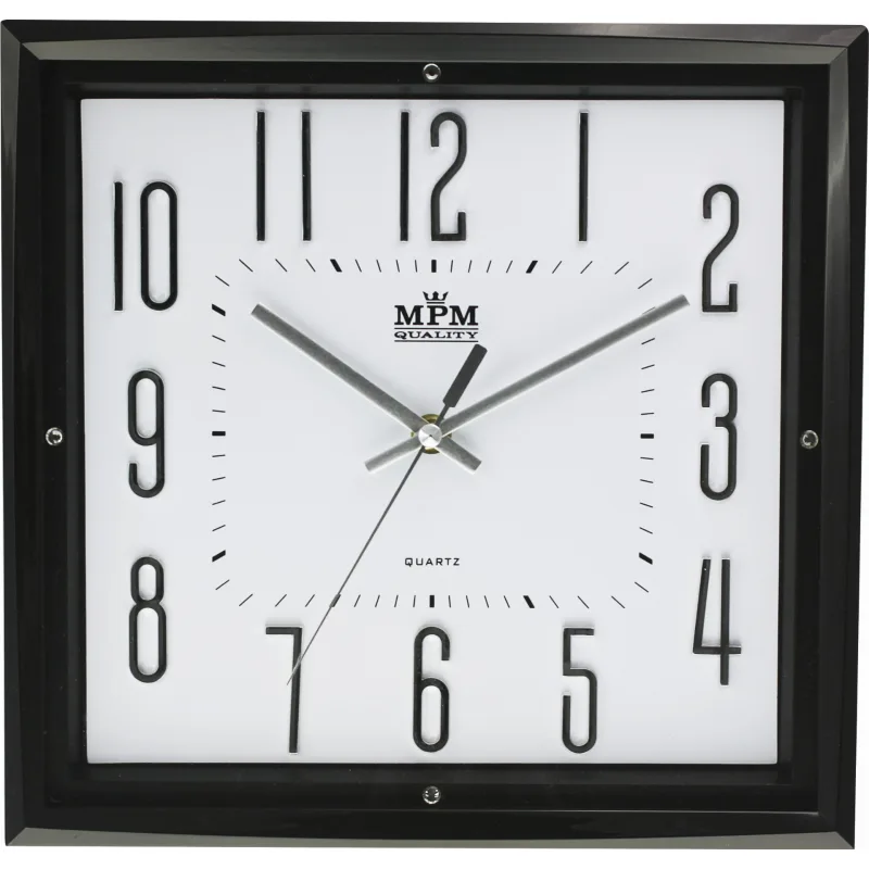 MPM Hranaté černé hodiny MPM E01.3172