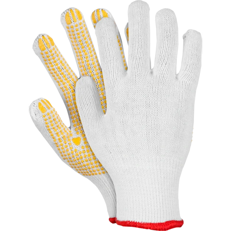 Reis ROOT WY rukavice s PVC bodkami white/yellow 8-10