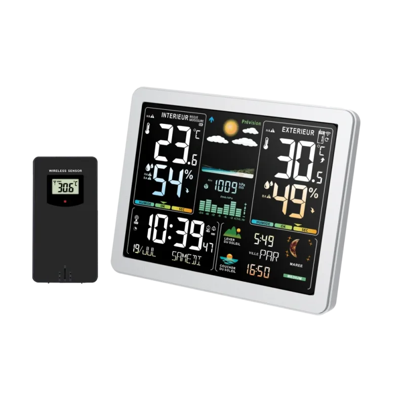 JVD Bílá barevná rádiem řízená meteorologická digitální stanice JVD RB3568