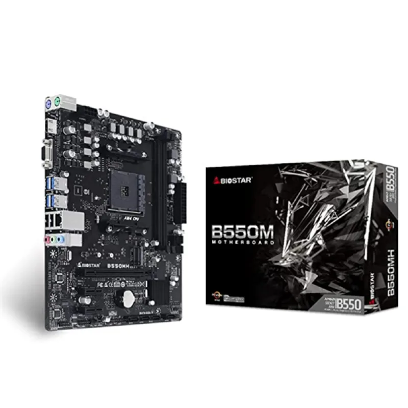 BIOSTAR Main Board B550MX/E Pro, Soc AM4, DDR4, HDMI, D-Sub, DVI B550MX…