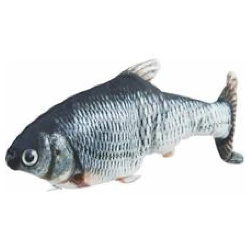 Ryba jako živá, mrskající se, s catnipem, látka, 30cm 1 ks