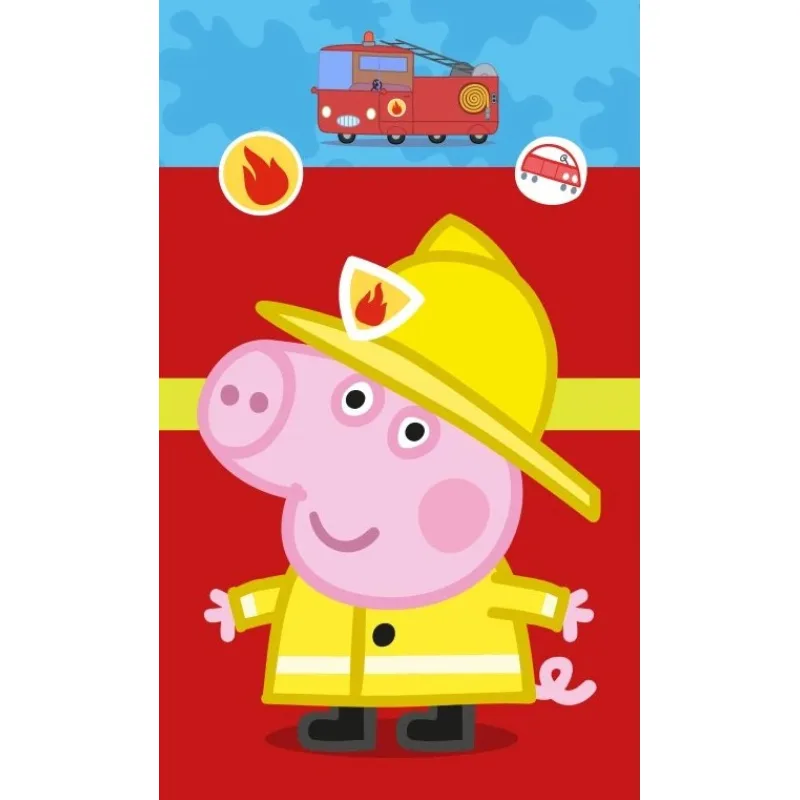 Detský uteráčik Prasiatko Pepina Hasič Tomík 30x50 cm