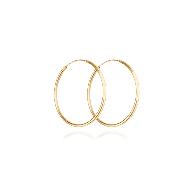 MINET Pozlacené stříbrné náušnice KRUHY 3 cm JMAN0136GE30