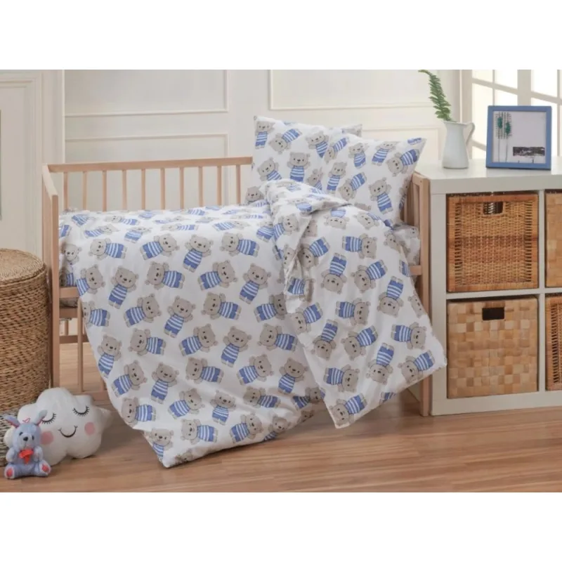 Bavlnené detské obliečky do malej postieľky 90x135, 45x60 cm Medvedík
