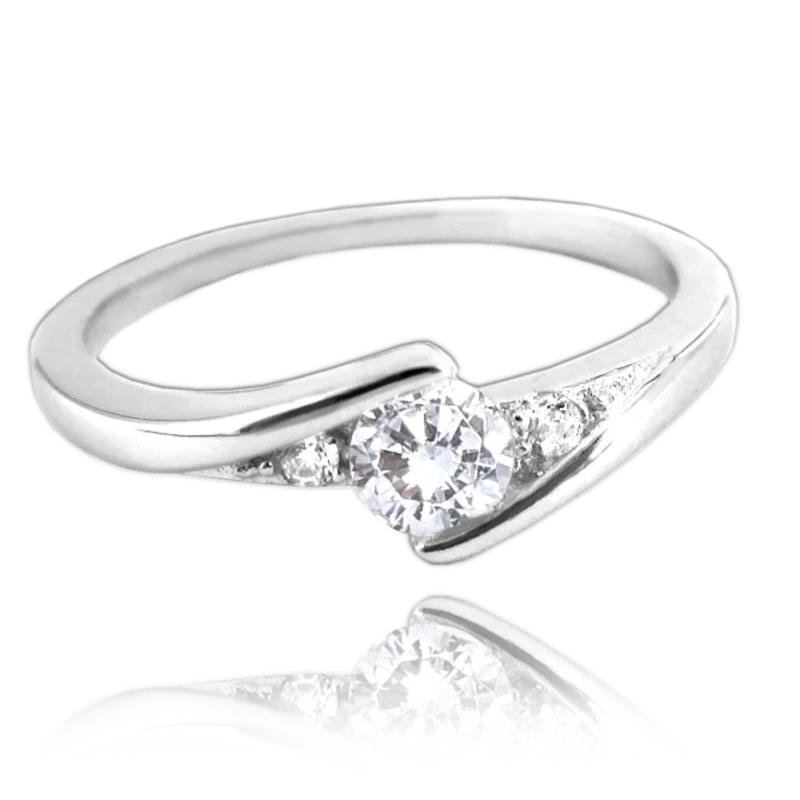 MINET Elegantní stříbrný prsten s bílými zirkony vel. 65 JMAN0046SR65