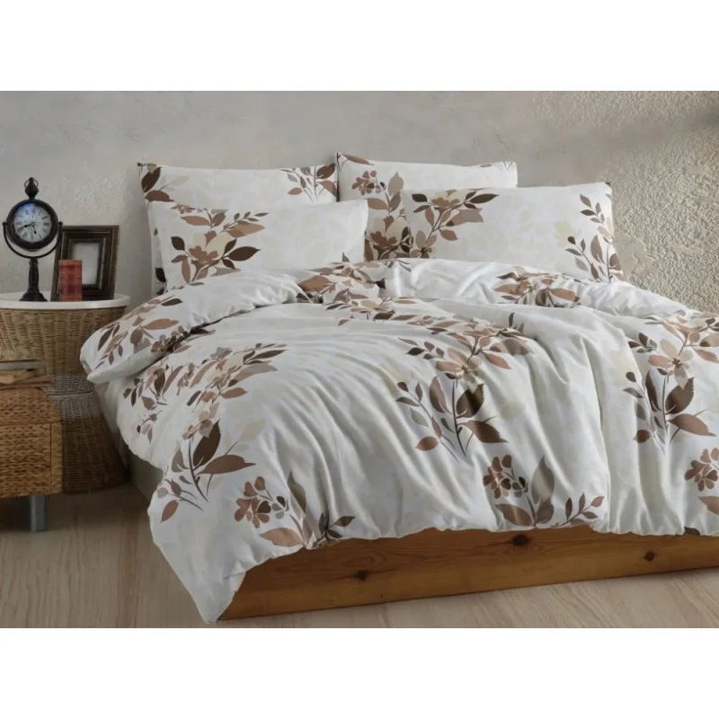 Flanelové obliečky Liby hnedá 200x220/2x70x90 cm