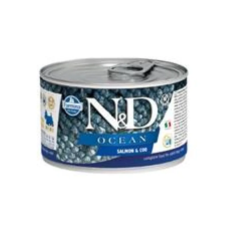 N&D DOG OCEAN Adult Salmon & Codfish Mini 140 g + 1 ks ZDARMA