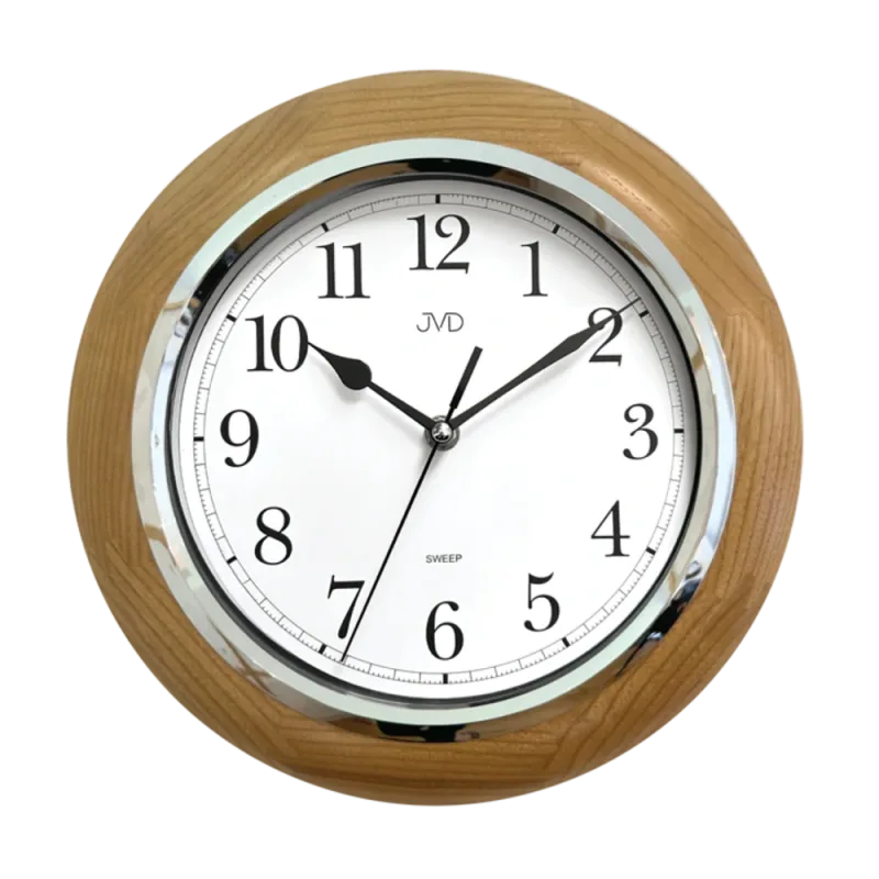 JVD Dřevěné netikající tiché nástěnné hodiny JVD NS7111/11