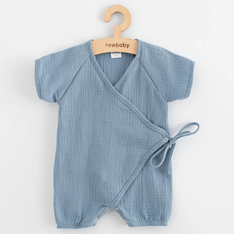 Dojčenský letný mušelínový overal New Baby blue