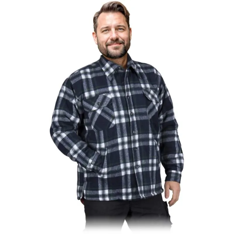 Reis KFTOP GW zateplená flanelová košeľa blue/white