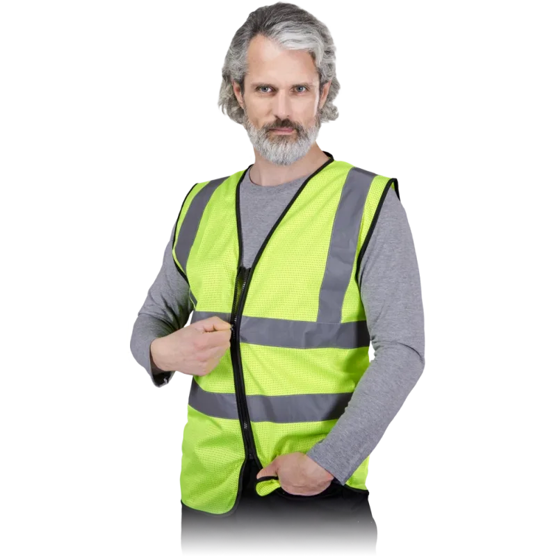 Reis KOS MESH ZIP HI-VIS výstražná vesta zo sieťoviny žltá M-3XL