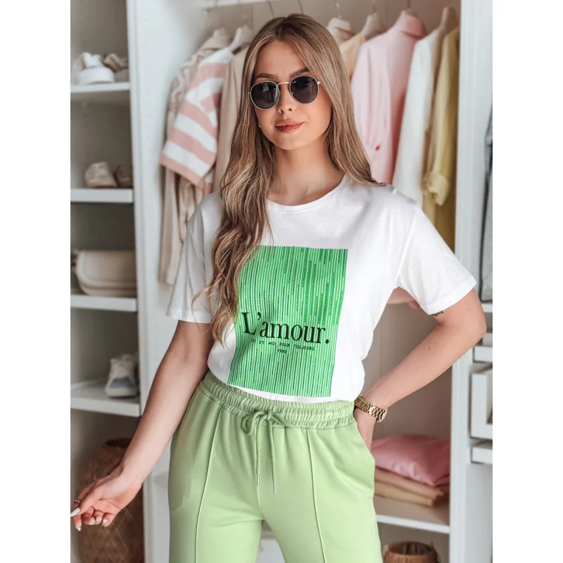 Dstreet RY2586 tričko biela/zelená S/M