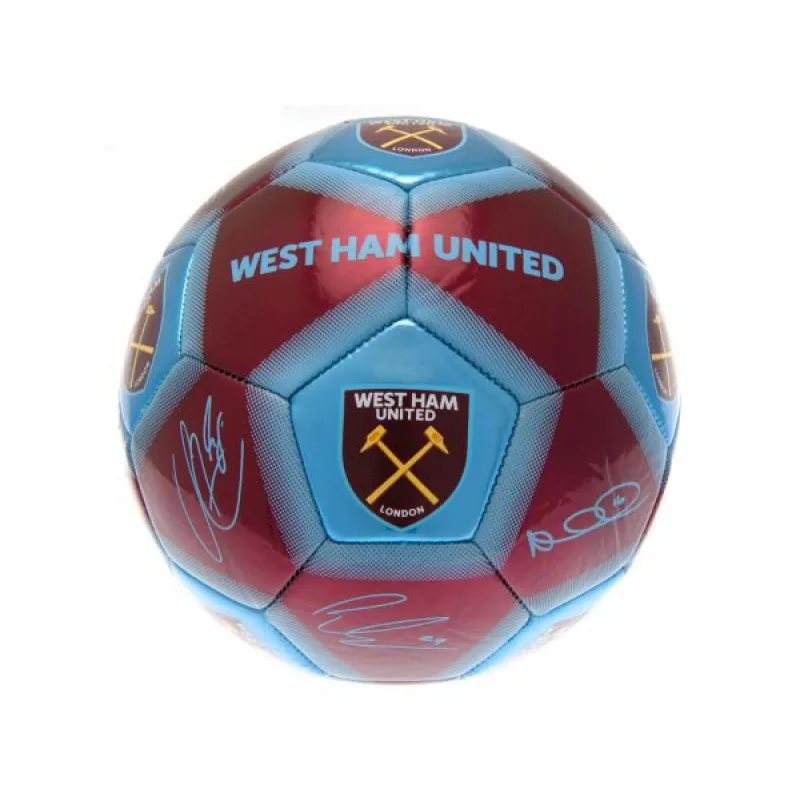 West Ham United FC futbalová lopta s podpismi - SKLADOM