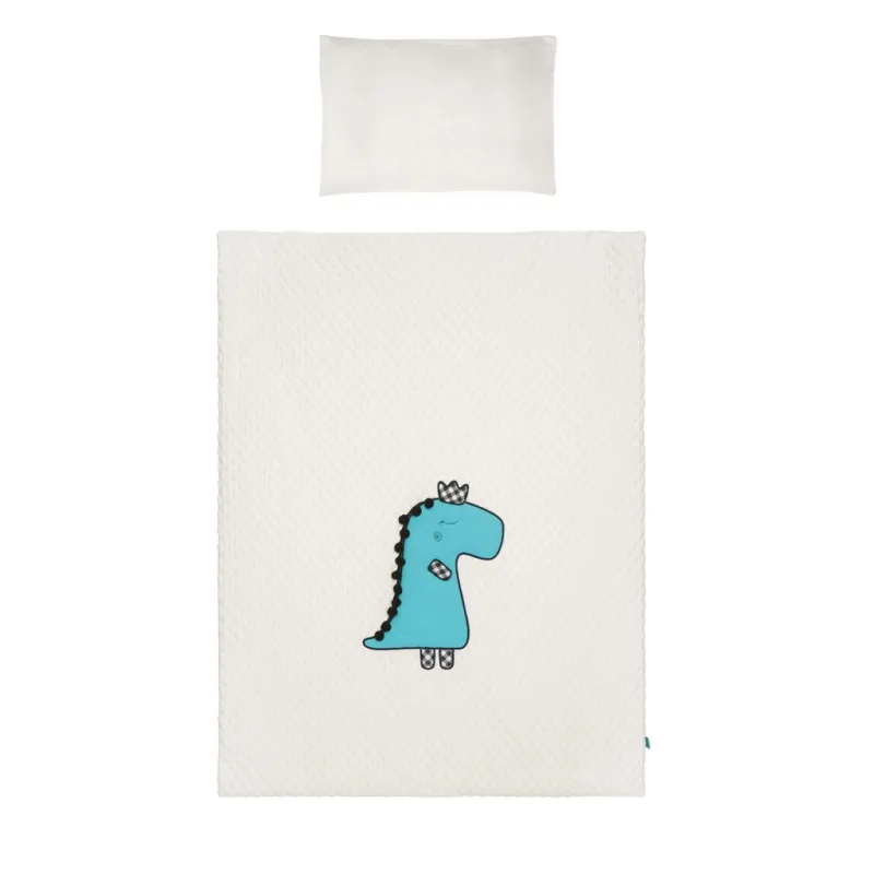 6-dielne posteľné obliečky Belisima Dino 3D 100x135 smotanovo-tyrkysové