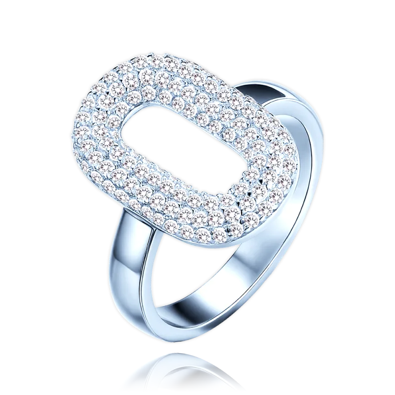 MINET Luxusní stříbrný prsten s bílými zirkony vel. 59 JMAS0290SR59