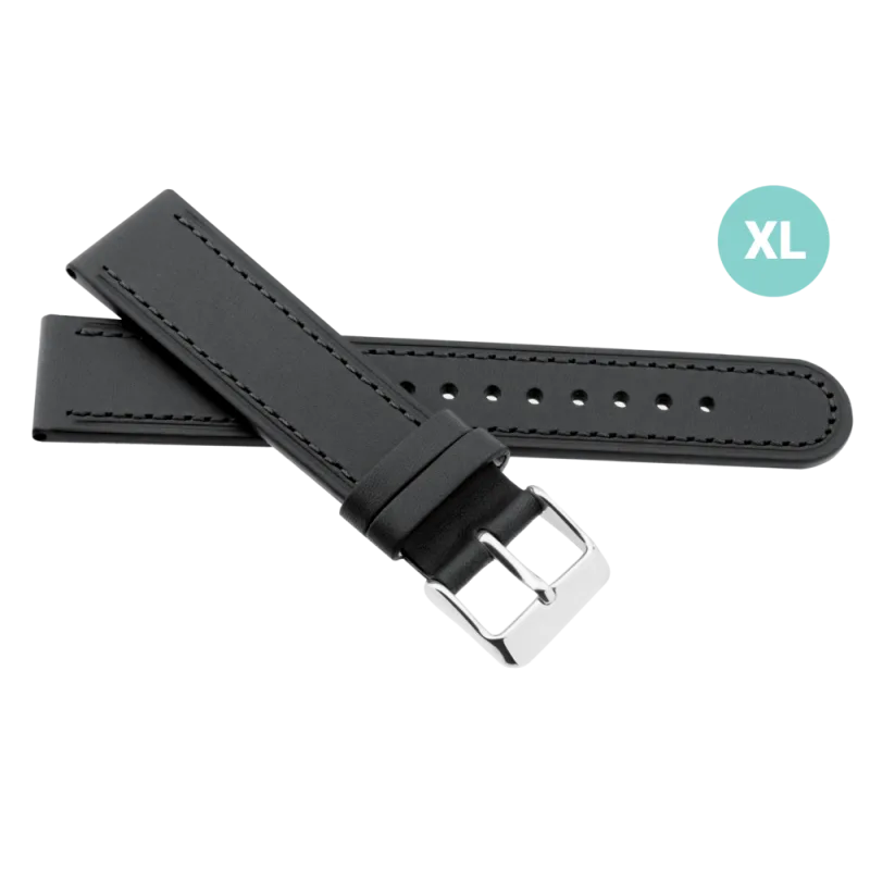 JVD Kožený unisex černý řemínek na hodinky R41601/18XL