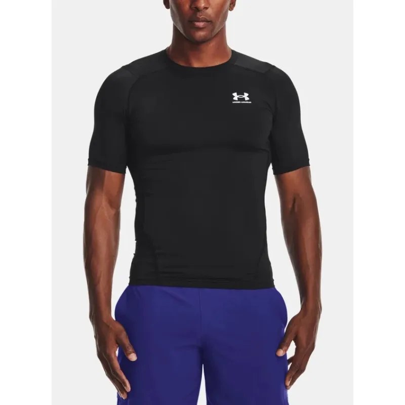 Pánske tričko Under Armour HG Armour Comp SS - Black Veľkosť: M