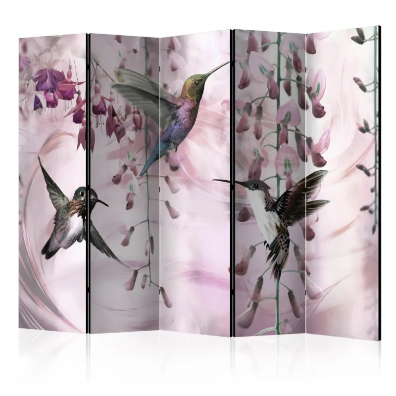 Artgeist Paraván - Flying Hummingbirds (Pink) [Room Dividers]