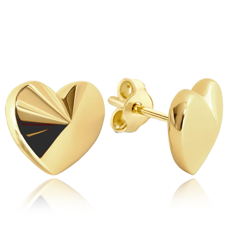 MINET Decentní zlaté náušnice s motivem srdcí Au 585/1000 1,70g JMG0322WGE00