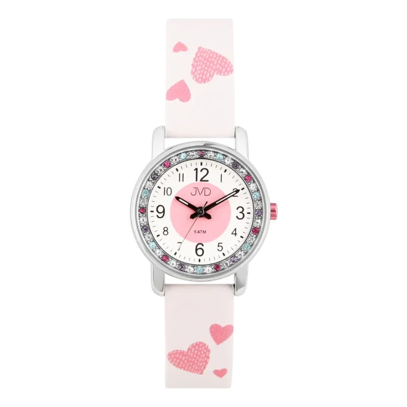 JVD Dětské srdíčkové dívčí náramkové hodinky JVD J7237.3