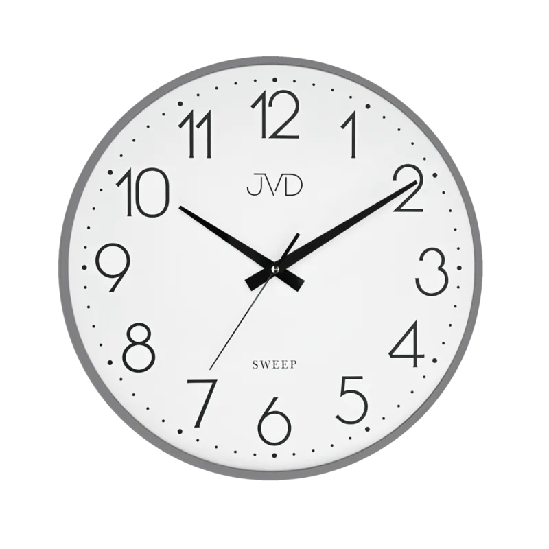 JVD Šedé nástěnné kovové netikající tiché hodiny JVD HK4129.3
