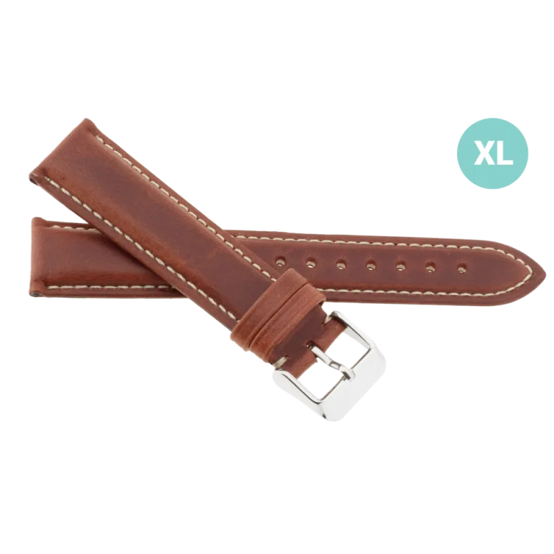 JVD Pánský kožený hnědý řemínek na hodinky kožený R36003/24XL