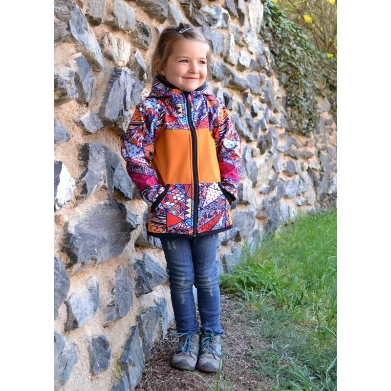 Softshellová bunda - bláznivé trojuholníky, veľ. 80-116
