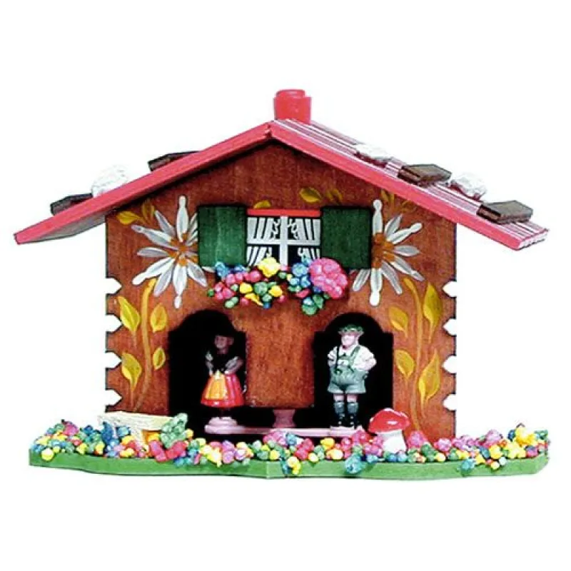 B815 - chaloupky trenkle - dřevěný barometr ve formě pestrobarevné chaloupky